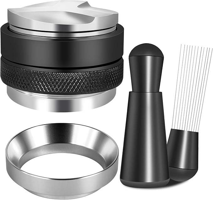 Reoszeank 51mm Espresso Accessories Kit, Coffee Distributor and Tamper Leveler, WDT Tool and Dosing Funnel Set Fits Delonghi CASABREWS and atatix 51 mm Espresso Machines and Portafilters