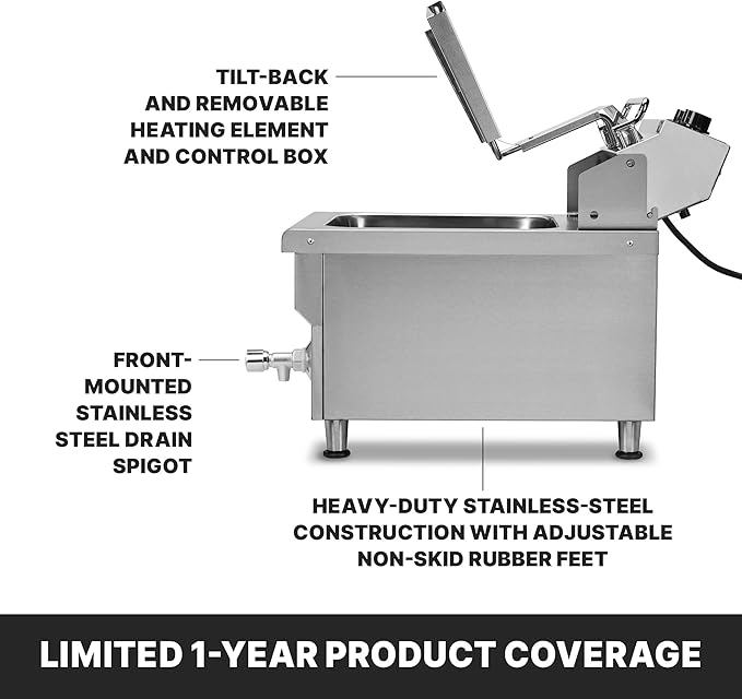 Waring Commercial 10lb Heavy-Duty Deep Fryer, for French Fries, Mozzerella Sticks, Chicken Wings, WDF1300