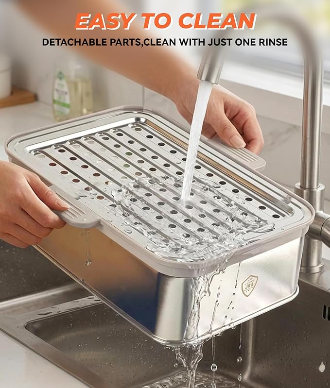 10.6 QT Double-Layer steamer for cooking, 304 Stainless Steel food steamer electric with Timer & Auto Shut-Off, Fast Heating Vegetable Steamer Electric for Veggies, Seafood, Rice,BPA-Free