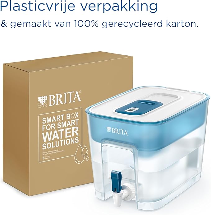 BRITA Flow XXL Water Filter Tank (8.2L) incl. 1x MAXTRA PRO All-in-1 Cartridge - Fridge-Fitting Dispenser for Families and Offices - Now in Sustainable Smart Box (Branding Slightly Different)