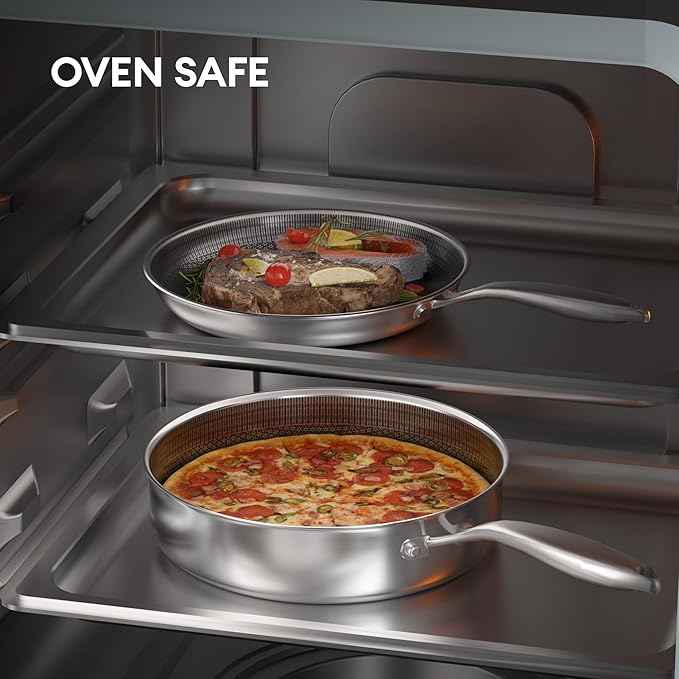 COOKER KING Stainless Steel 10pcs Cookware Set, Pots and Pans Set with Lids, Frying Pans, Saucepans, Saute Pan & Stock Pot, Non Stick, Non Toxic, Induction, Oven, Dishwasher Safe, Stay-Cool Handles