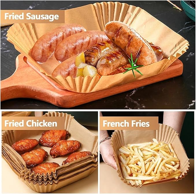 Large Air Fryer Disposable Paper Liners Nonstick 23cm Oven Airfryer Parchment Baking Paper ，Compatible For Ninja，Compatible For COSORI ，Grill Cooking Basket(20cm round,150 Pcs)