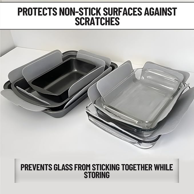 Evelots Bakeware/Cookware Scratch Protectors-Pots/Pan/Dish Dividers -Set of 6 - Two Large Sizes-Extra Thick Felt - Prevent Chips and Cracks When Stacking