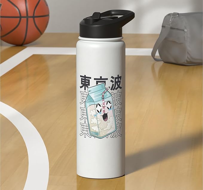 Happy Milk Carton Japanese Kawaii Aesthetic Kids Anime Girl Stainless Steel Insulated Water Bottle