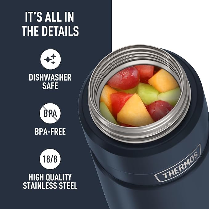 THERMOS Stainless King Vacuum-Insulated Food Jar, 24 Ounce, Midnight Blue