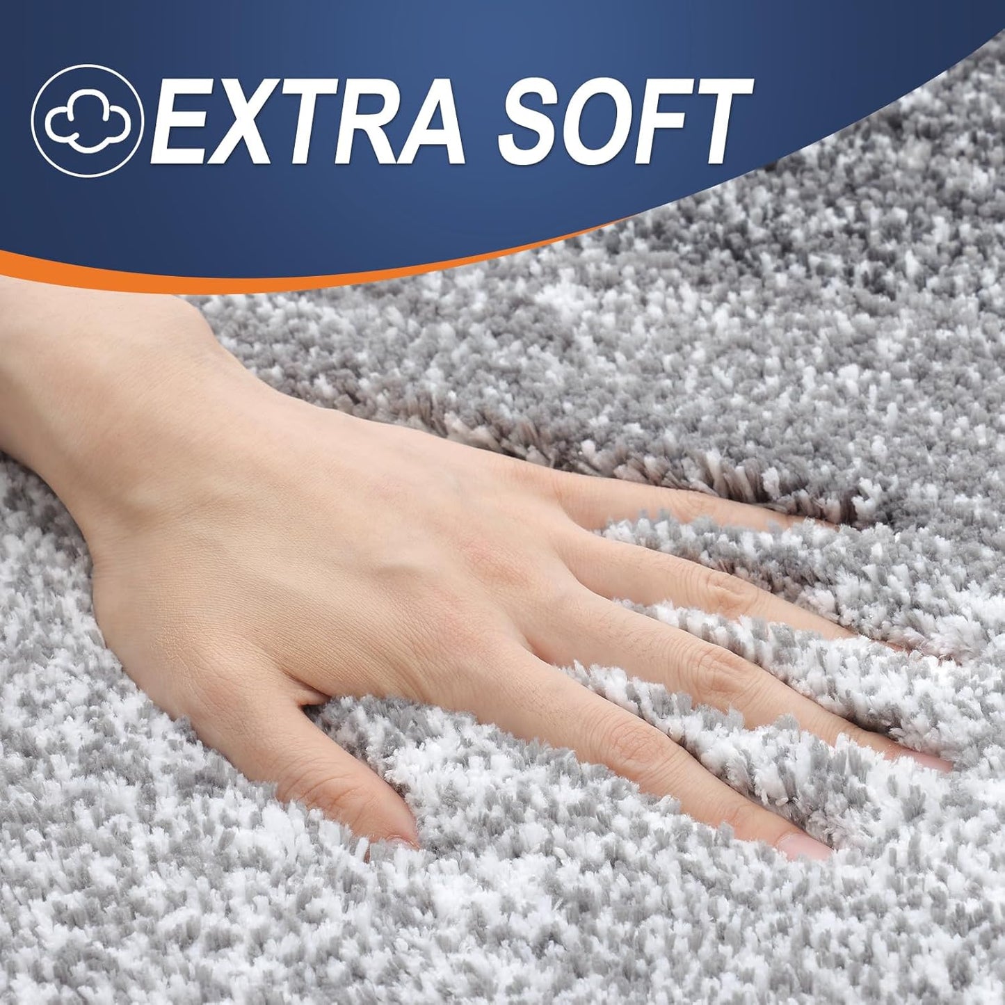 OLANLY Bathroom Rug Mat 47x24, Extra Soft and Absorbent Microfiber Bath Rugs, Non-Slip Plush Shaggy Bath Carpet Runner, Machine Wash Dry, Bath Mats for Bathroom Floor, Tub and Shower, Grey