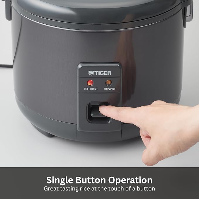 Tiger JNP-S55U-KY 3 Cup Capacity White Rice Cooker with Non-Stick Inner Pot, Retractable Power Cord, and Keep Warm up to 12 hours (Obsidian Black)