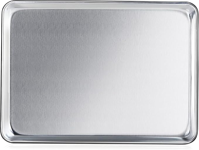New Star Foodservice Commercial-Grade 18-Gauge Aluminum Sheet Pan/Bun Pan (13 L x18 W x1 H (Half Size) Measure Oven)