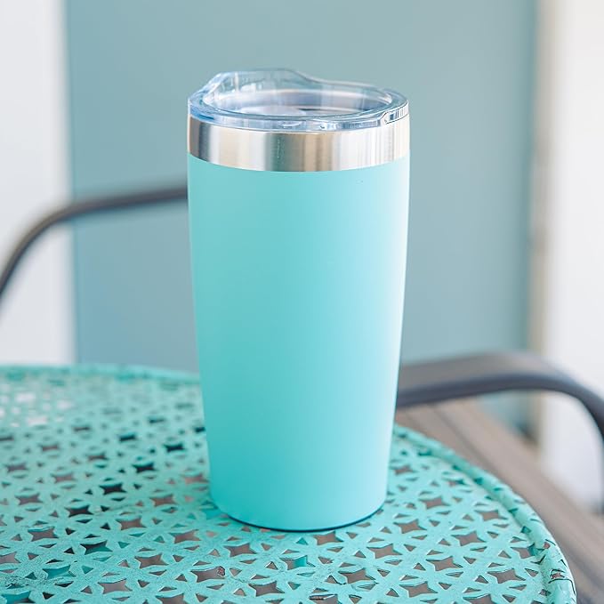 6 Ct of 20 Oz Two-Tone Himalayan Stainless Steel Tumbler with Lid – White – Customizable Insulated Cups for Water, Coffee, Hot & Iced Drinks – Great for DIY, Events, Work