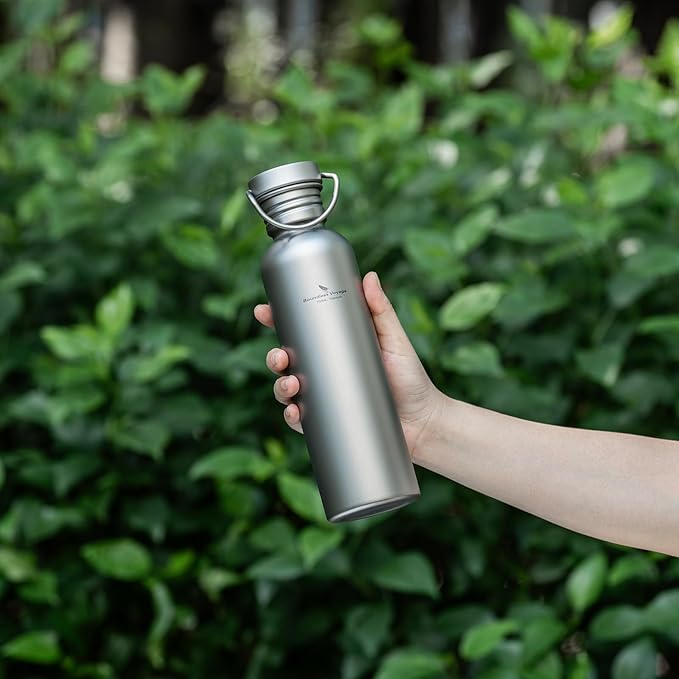 Boundless Voyage Titanium Water Bottle with Lid Wide Mouth Leak-Proof Reusable Sport Drinking Bottle for Camping Hiking Picnic Climbing Running Tea Coffee (750ml)