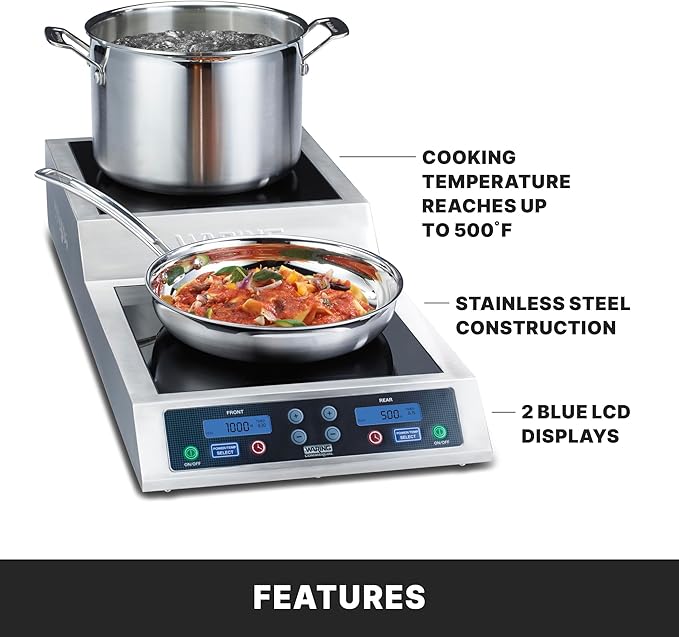 Waring Commercial Heavy-Duty Commercial Double Induction Range, 208/240V, 3600W