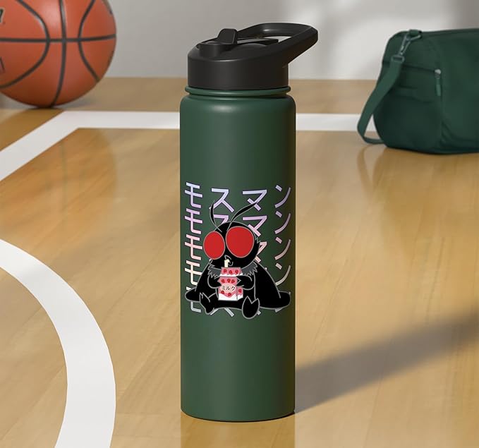 Mothman Kawaii Strawberry Milk Shake Carton Stainless Steel Insulated Water Bottle