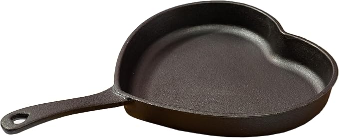 Paris Hilton Pre-Seasoned Cast Iron Heart Skillet Pan, Heavy-Duty Frying Pan for Cooking, Baking & Searing, Oven Safe, Stovetop Compatible, 10-Inch