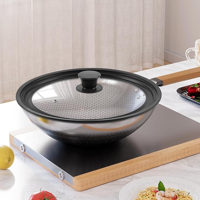 Universal Lid for Pots, Pans and Skillets - Tempered Glass Lid with Heat Resistant Silicone Rim Fits 10", 11", 12" Diameter Cookware, Replacement Lid for Frying Pan & Cast Iron Skillet