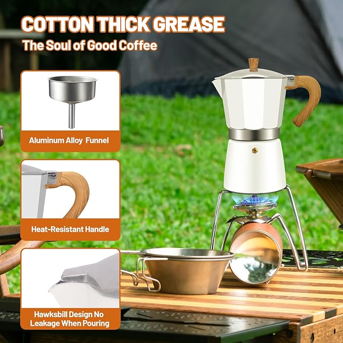 9 Cup Aluminum Espresso Stovetop Moka Pot Express Coffee Maker Percolator Italian Classic Mocha Coffee Machine for Italian and Cuban Cafe Brewing for Home & Camping 450ml 15oz