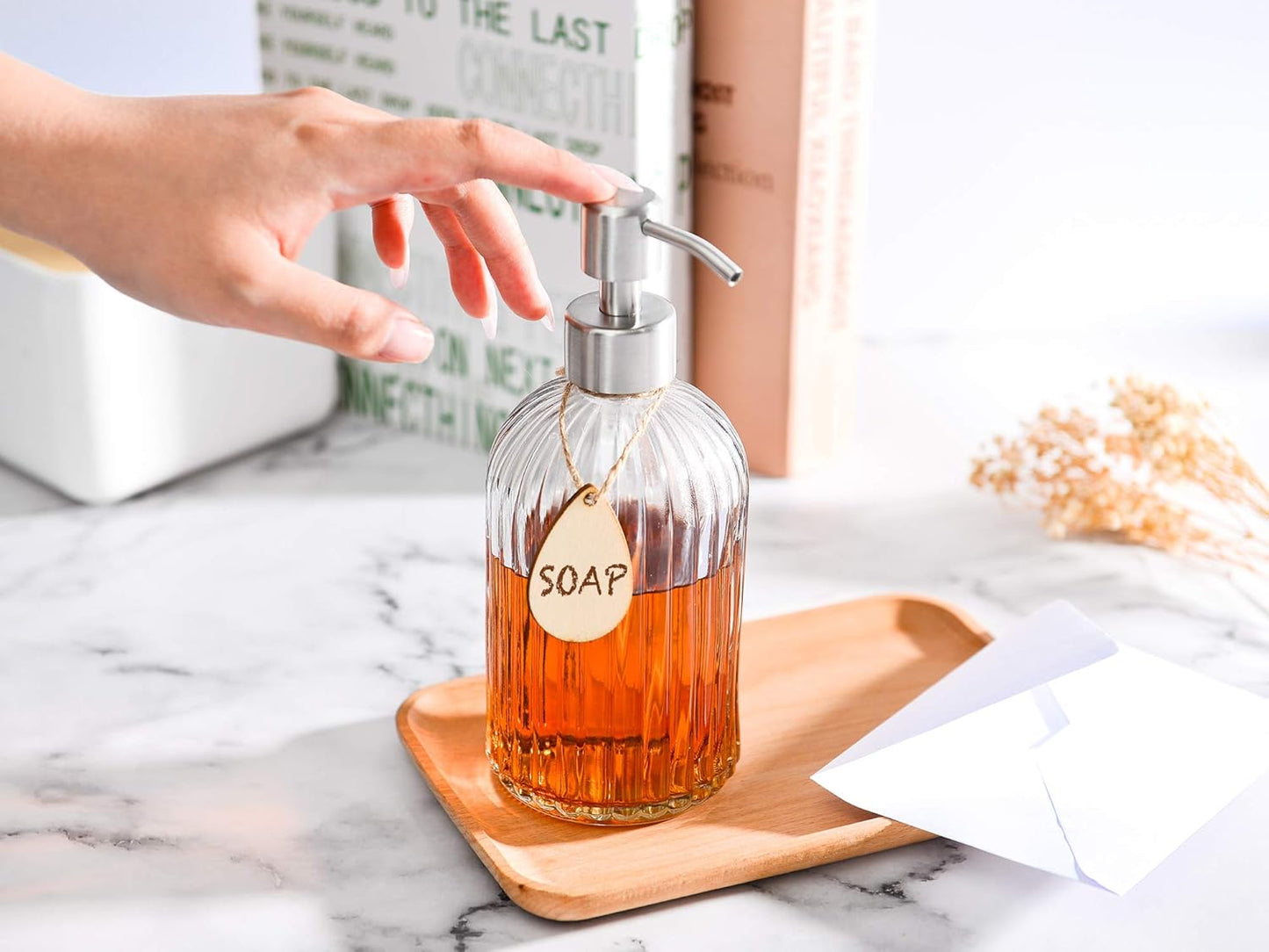 2025 Version soap Dispenser with Silicone Pad – Premium Quality – Dish Soap Dispenser, Hand Soap Dispenser – Rust Proof Stainless Steel Pump – Ideal for Kitchen Dish Soap, Bathroom Soap