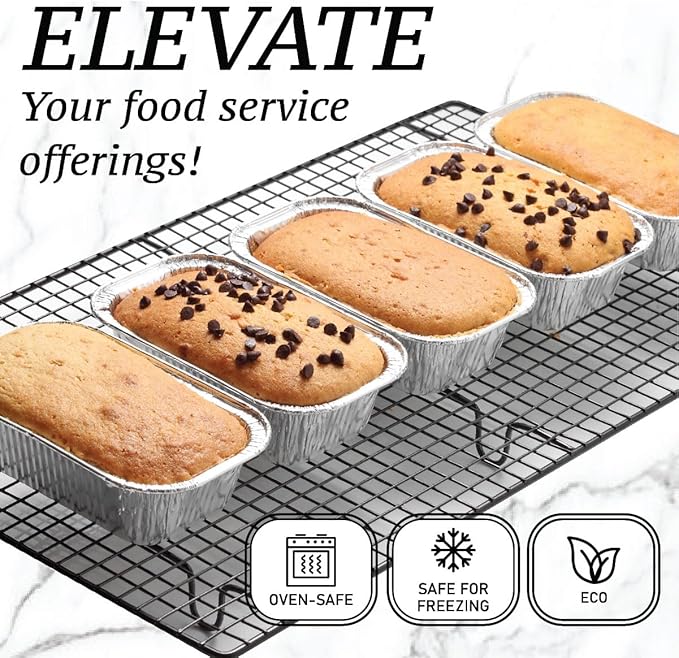 (55 Pack) 1LB Mini Foil Loaf Pans - 1 Pound Disposable Aluminum Baking Pans for Individual Bread, Cake, Meatloaf - Small Loaf Pans with Liners, Small Bread Tins 6 x 3.5 x 2