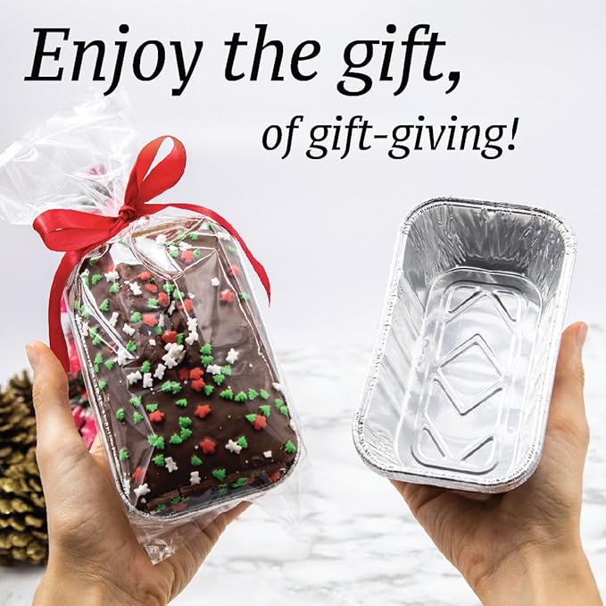 (55 Pack) 1LB Mini Foil Loaf Pans - 1 Pound Disposable Aluminum Baking Pans for Individual Bread, Cake, Meatloaf - Small Loaf Pans with Liners, Small Bread Tins 6 x 3.5 x 2