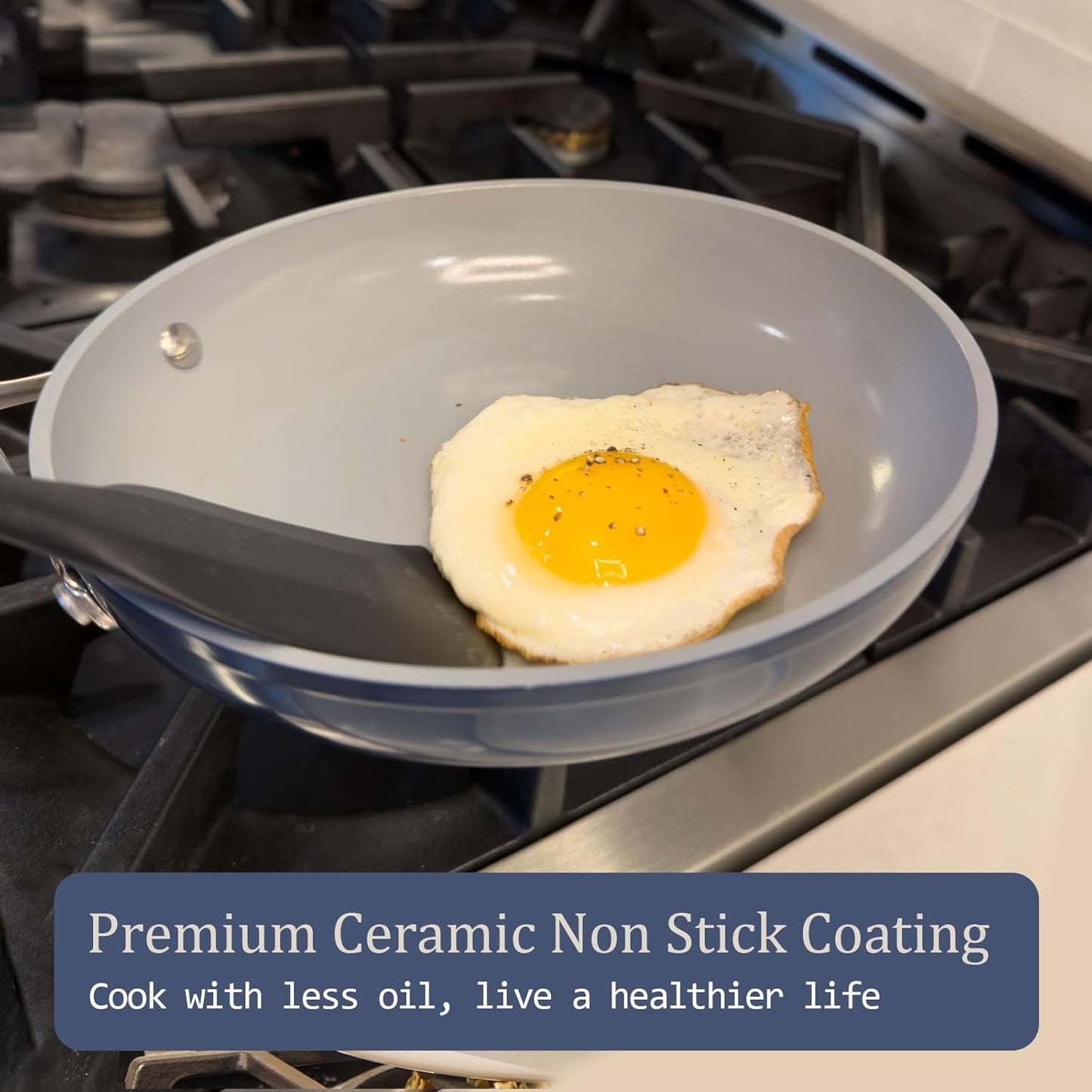 Stock Pot 4.5qt Dutch Oven with Lid (9.5") Nonstick Ceramic Coated Non-Toxic PFAS-Free Even Heat Distribution for Braising, Baking Bread & Soups, Compatible for All Cooktops(Induction/Gas/Electric) Oven Safe to 500°F (Avocado Green)
