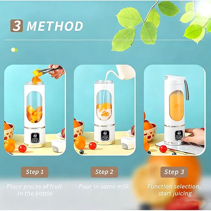 Digital Multimode Juicer Blender - Smart Led Display, Portable Usb Personal Electric Blender, Juicer Shakes And Smoothies Blender For Smoothies Liquid Diet, Shakes, Leak Proof Design (1PC-B)