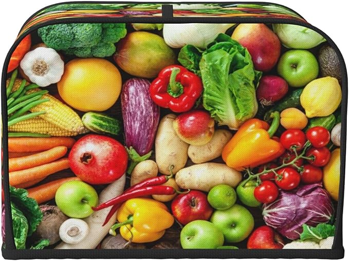 Vegetable Covers for Toasters 4 Slice,Cute Funny Bread Machine Cover with Handle,Washable Stain Resistant Kitchen Small Appliance Cover Dining Decor