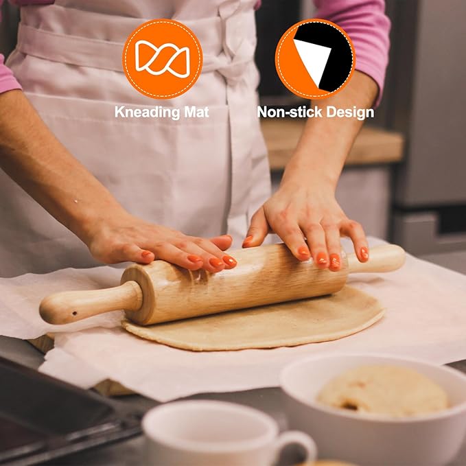 uxcell 15.7IN x 3.9FT Silicone Baking Mat Rolls, Heat Resistant Baking Mats, Non-Stick Pastry Mats, Non-Slip Countertop Mats, Refrigerator Liners Beige
