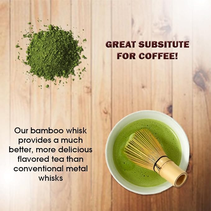 BambooWorx Matcha Whisk Set - (Chasen), Traditional Scoop (Chashaku), Tea Spoon. The Perfect Sets to Prepare a Traditional Cup of Japanese Tea, Handmade from 100% Natural Bamboo
