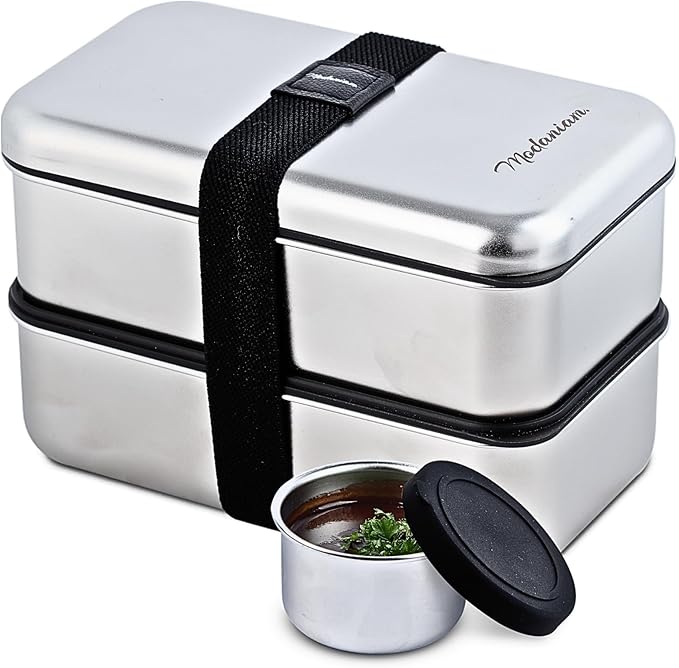 Modaniam Leak Proof Stainless Steel Bento Box, Stainless Steel Lunch Box For Adults, Metal Bento Box, Japanese Lunch Container, Large With Compartment, Korean Bentobox, Non Toxic, Microwave Safe