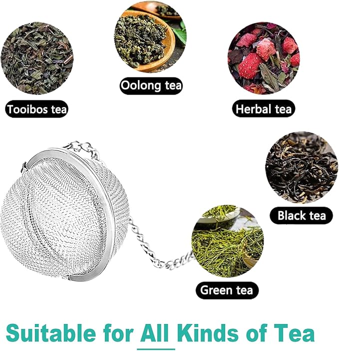 2pcs Loose Leaf Tea Steeper with Freddy's Sun and Moon Couple Costume Pendant - NSTaygate Tea Infuser Tea Strainer 304 Stainless Steel Tea Ball