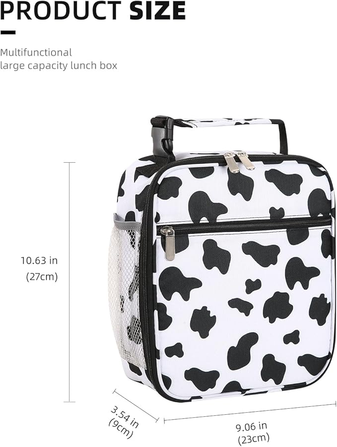 Lovoeo Lunch box Lunch bag for men women Insulated Lunchbox Lunch bags for Work Picnic Travel (Cow)