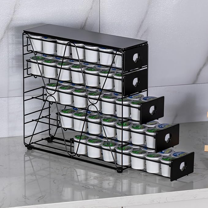 FlagShip K Cup Organizer for Keurig Pod Drawer Large Mullti Tier Coffee Pod Holder(70 Pods Capacity)