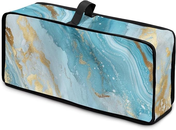 2 Slice Slim Toaster Cover Aqua Marble Design Toaster Dust Cover for 2 Slice Long Slot, Dust-proof Small Appliance Covers for Kitchen