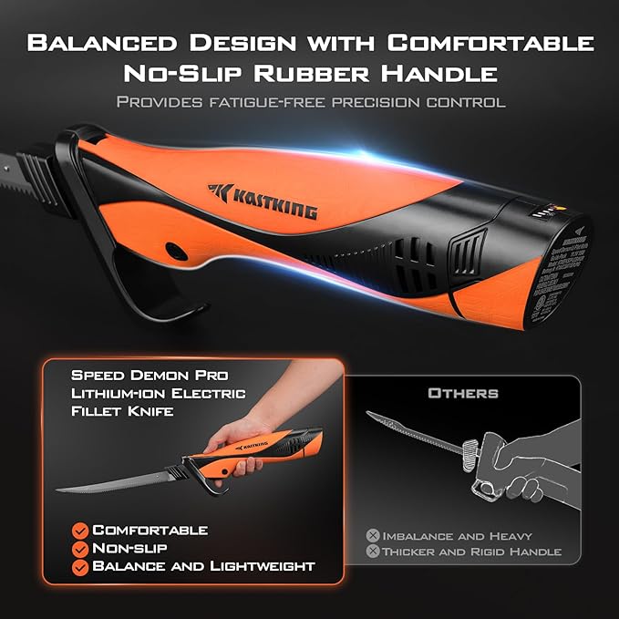 KastKing Cordless Electric Fillet Knife Speed Demon Pro 7" & 9" Blades