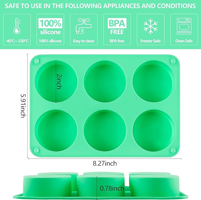 Siodisr 2Pcs Oreo Cookie Chocolate Silicone Mold, 6-Cavity Round Cylinder Oreo Chocolate Cover Molds for Candy, Silicone Baking Molds for Mini Cakes, Jelly