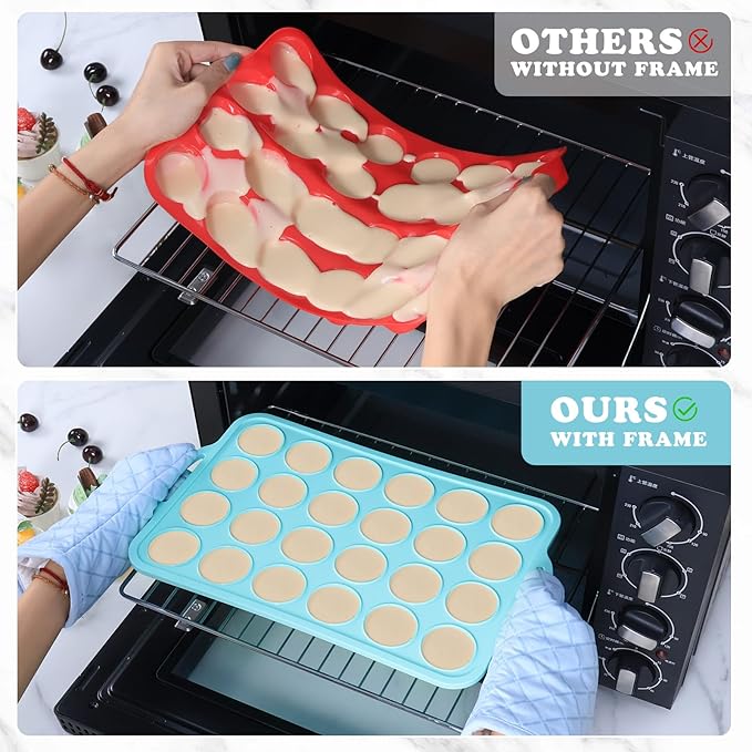 Silicone Mini Muffin Pan with Frame: Nonstick 24 Muffin Tins for Easy Release Baking Egg Bites & Small Cups English mcmuffin - 2-Pack BPA Free Cupcake Pan Oven Safe Molds for Family and Home Bakers