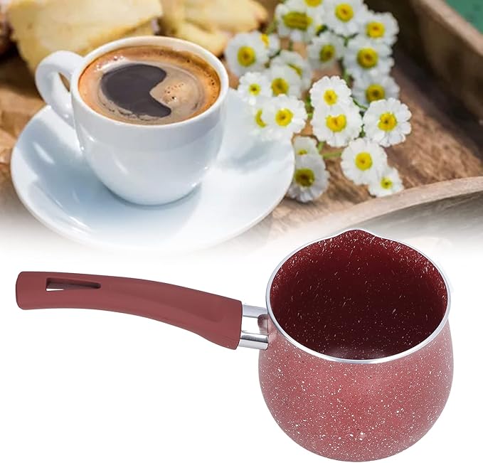Mini Saucepan, Nonstick Butter Warmer Multi Milk Pot Stockpot Practical Small Melting Pot with Handle Pour Spouts