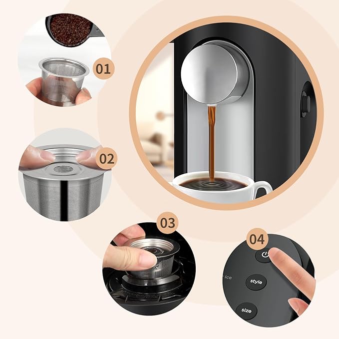 2 Pack Reusable Pods Compatible with Ninja Dual Brew Coffee Maker, Stainless Steel Permanent K Cups Filters for Ninja CFP101 & Ninja PB051 Coffee Maker
