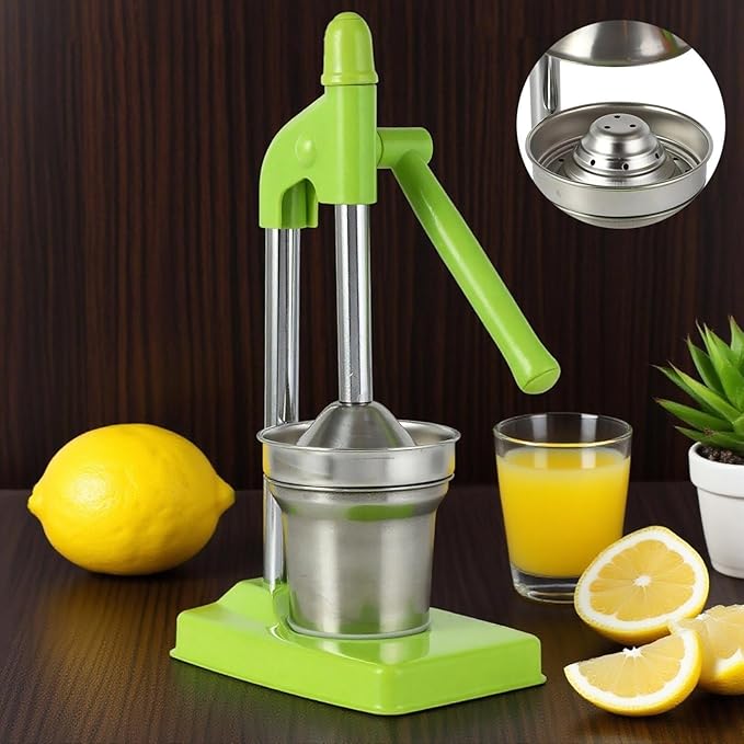 Cast Iron Hand Juicer, Manual Citrus Press, Heavy Duty Lime Lemon Orange Juicer for Fresh Juice, Easy Clean