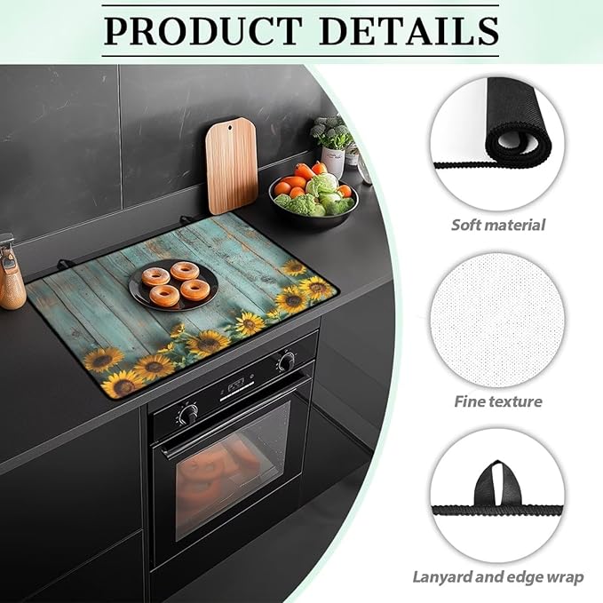 Sunflower Stove Top Covers for Glasstop Stoves Countertop Covers Electric Stove Protector Scratch-Resistant Flat Top Oven Cover