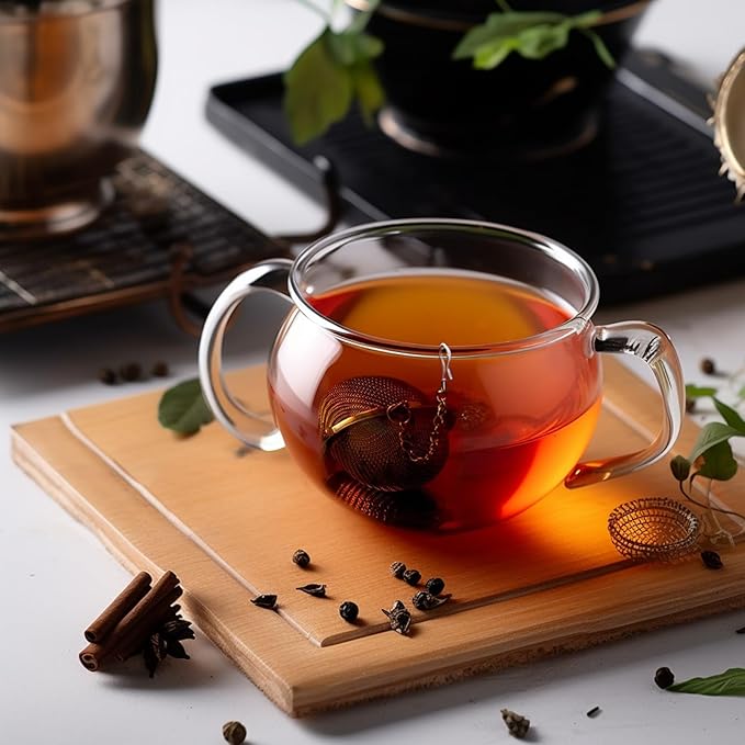 2Pcs Stainless Steel Mesh Tea Infuser, 2.1 inch Tea Ball with Crystal Moon Pendant,Tea Strainer Tea Diffuser Tea Steeper for Filtering Tea,Tea Infusers for Loose Tea (Crystal Moon, 2PC)