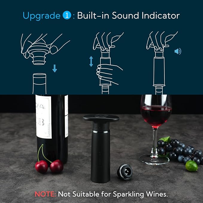 KITCHENDAO Wine Saver Pump and Detachable Wine Aerator
