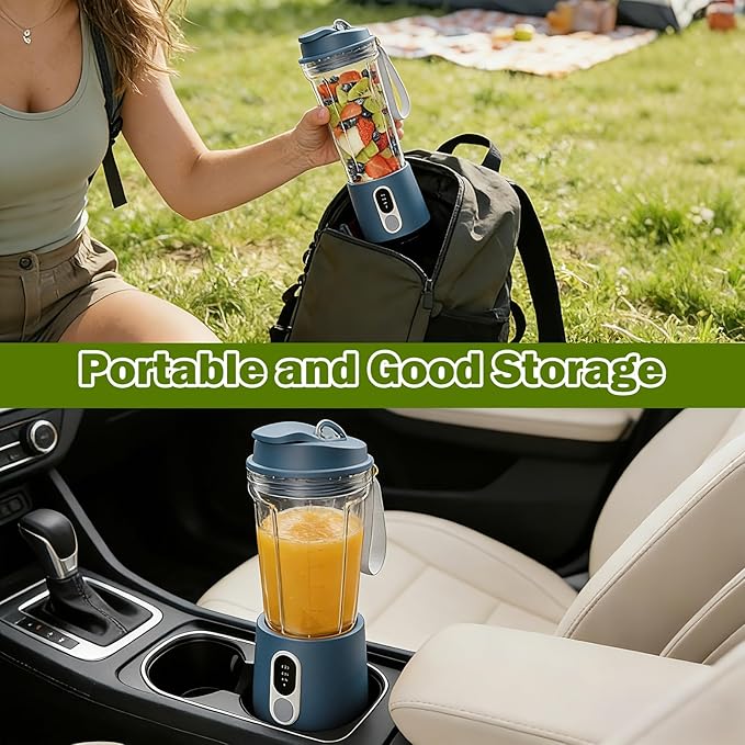 Portable Blender for Smoothies Personal Blender - 500ML Electric Juicer 300 Watt Small Blenders for Shakes and Smoothies Portable juicer for Baby Food, Travel Beach Office Sports