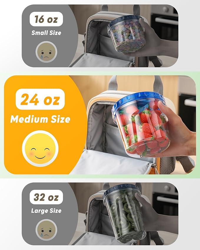 BiuLeon 12 Pack-24 oz Freezer Storage Containers, Plastic Food Storage Containers with Twist Top Lids, BPA Free and Reusable Soup Containers with Lids, Leakproof/Microwave/Dishwasher Safe
