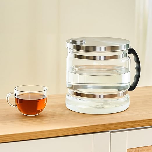 CO-Z 1.1 gal Water Container for Distiller, 4L Distilled Glass Carafe with Nonskid Bottom, Countertop Replacement Distilled Water Pot, Water Glass Jar Water Distiller for Home