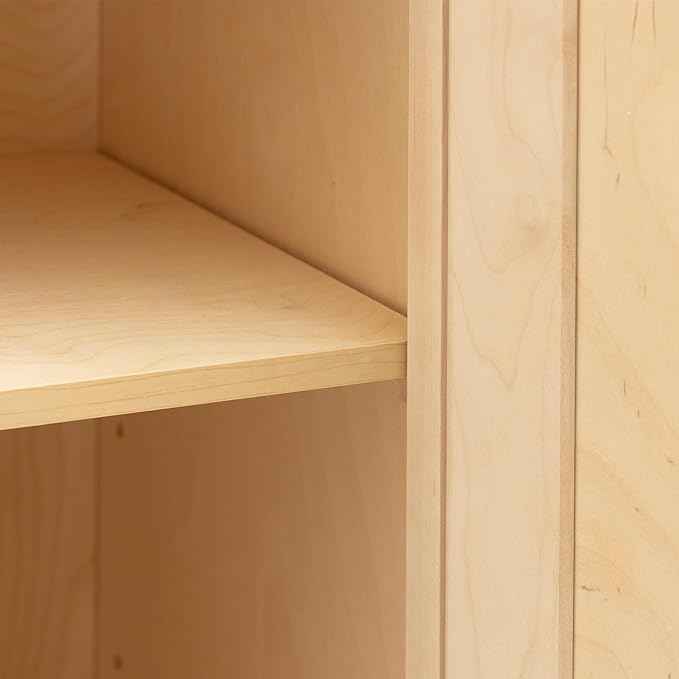 Quicklock RTA (Ready-to-Assemble) 42" Tall Wall Kitchen Cabinets - Shaker Style | 100% Hardwood | Made in America | Soft Close Hardware (12" D x 27" W x 42" H, Raw Maple)