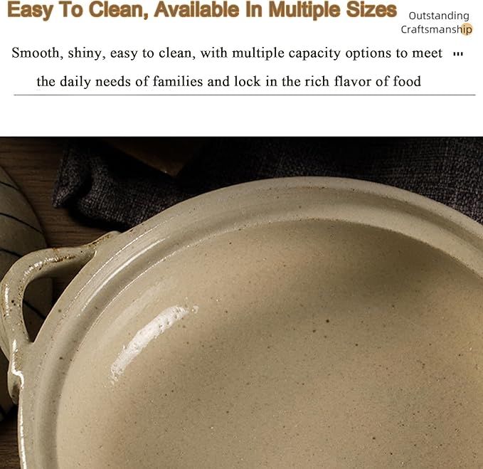 Heat Resistant Ceramic Casserole, Round Earthen Pot Cookware with Lid for Dinner and Party, Uniform Heating Stockpot for Stew, Soup, Steam, Bake(600ml/0.6quart, Green)