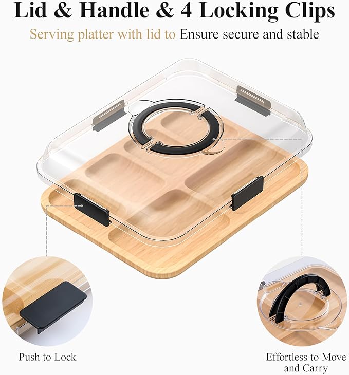 Charcuterie Board with Lid and Double-Drawer Charcuterie Board Set