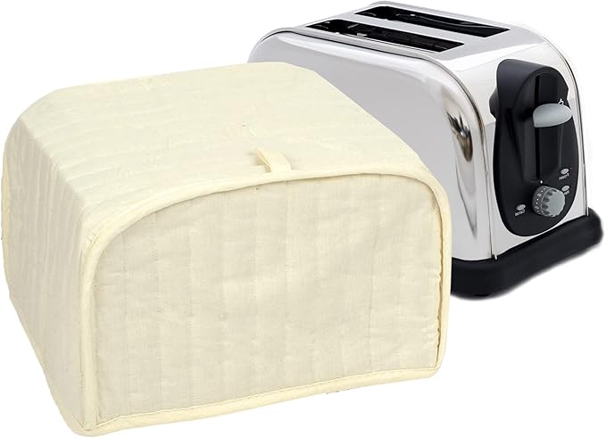 RITZ Premium Universal Two Slice Toaster Cover, 11.25" x 5.75" x 7", Polyester and Cotton Quilted, Fingerprint Protector, Super Soft Appliance & Dust Cover, Appliance NOT Included, Natural