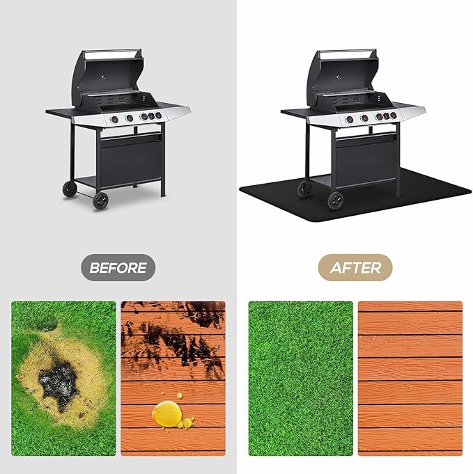 Under Grill Mat for Outdoor Grill,Double-Sided Fireproof Grill Pad,Perfect for Outdoor Barbecue Spots,Fireproof, Waterproof, and Oilproof (48 * 70inch)