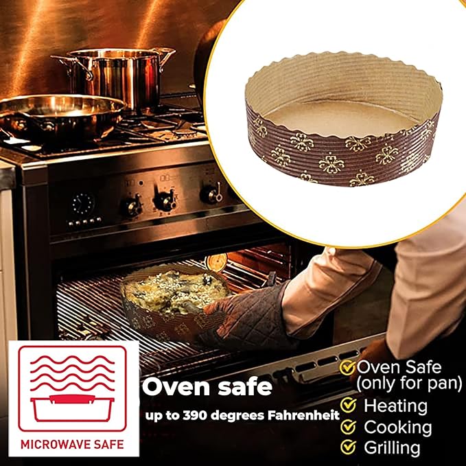 ANGEL’S PEEL LOUNGE Paper Baking Pans 30 Pcs - 4'' x 4'' x 1.2'' Inch Round Disposable Paper Baking Molds for Cake, Pie, Tart or Quiche - Microwave Oven & Freezer Safe Shallow Bakeware Cups